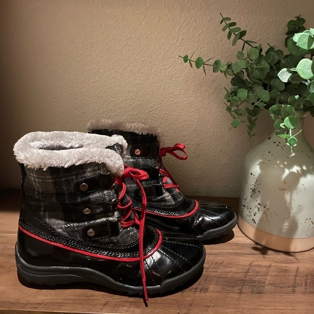 Anne Klein Sport Women's Ankle Plaid Waterproof Boots